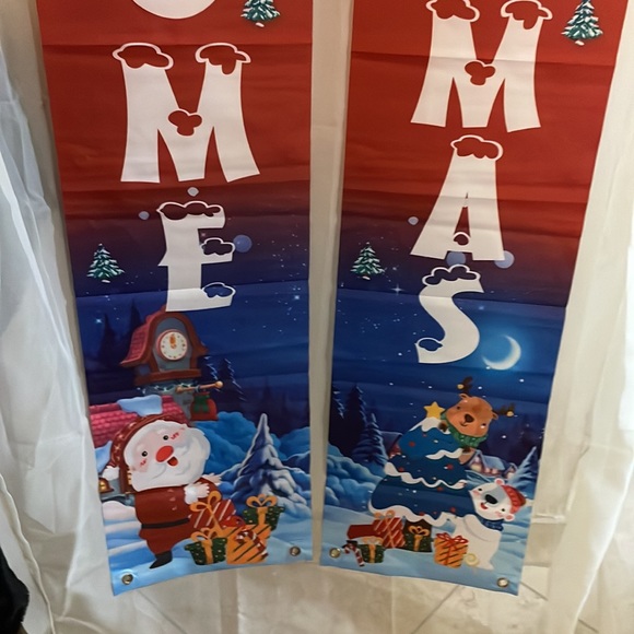 Santa, Reindeer and Snowman Christmas Door Banner New Year Outdoor Indoo… - Picture 6 of 12